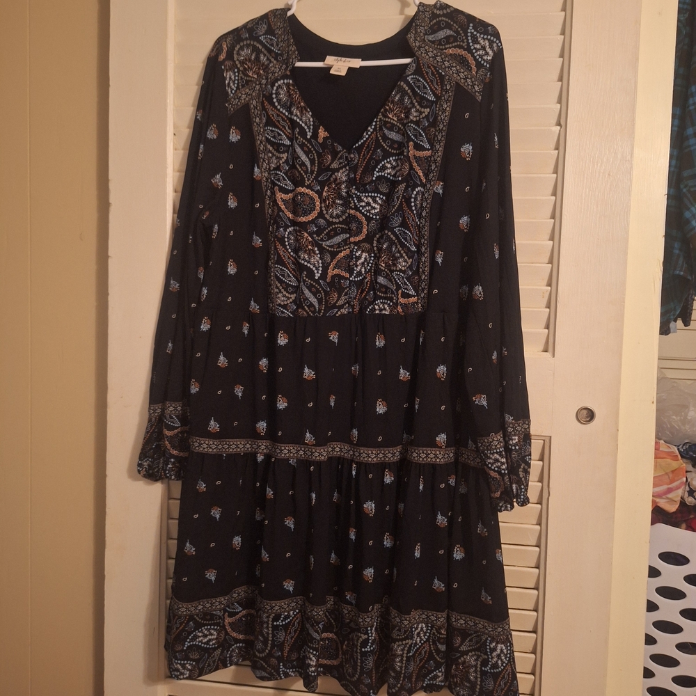 Style & Co. Black Paisley Midi Dress - Picture 3 of 7